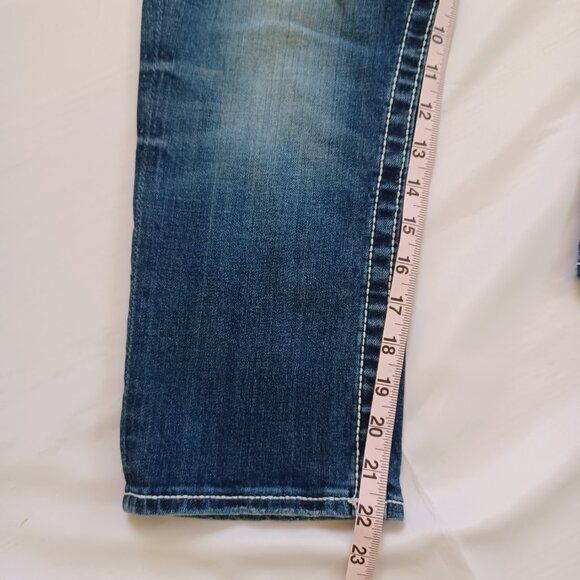 Vigoss Jeans The New York Capri Midrise Cropped Dark Wash Stretch Juniors Size 7 - Picture 14 of 14